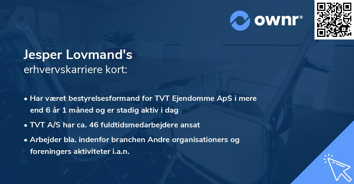 Jesper Lovmand's erhvervskarriere kort