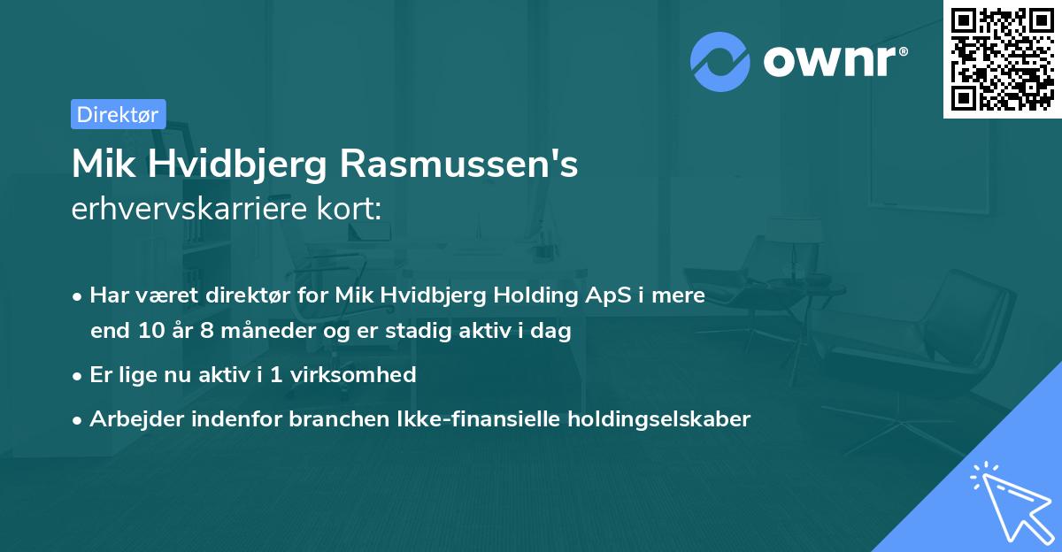 Mik Hvidbjerg Rasmussen's erhvervskarriere kort