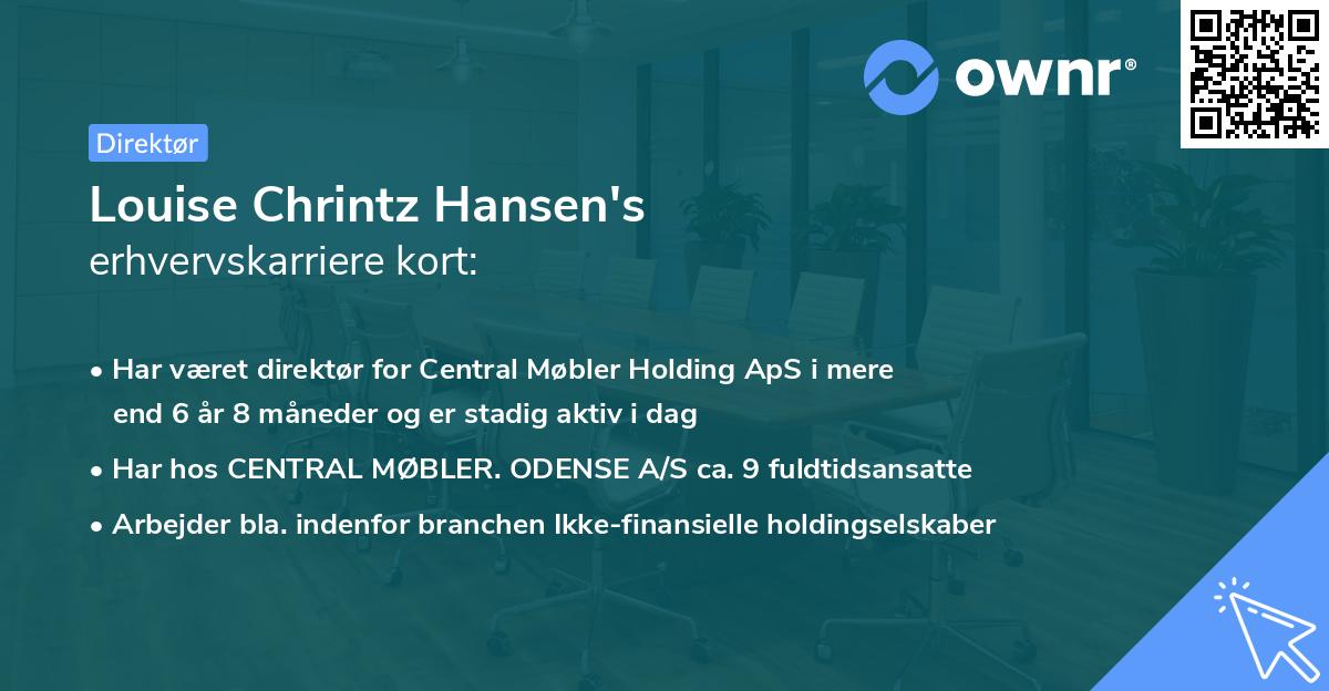 Louise Chrintz Hansen's erhvervskarriere kort