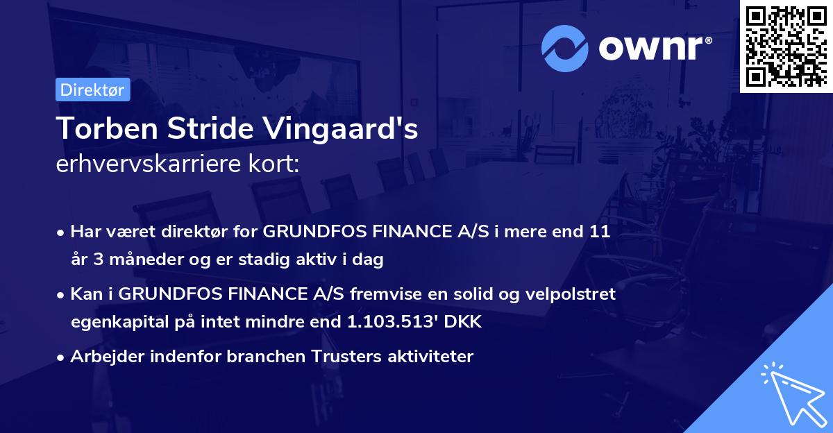 Torben Stride Vingaard's erhvervskarriere kort
