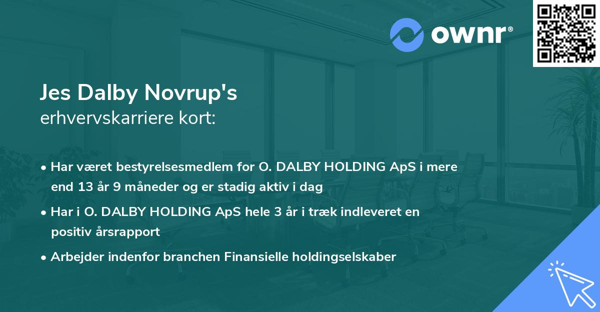 Jes Dalby Novrup's erhvervskarriere kort