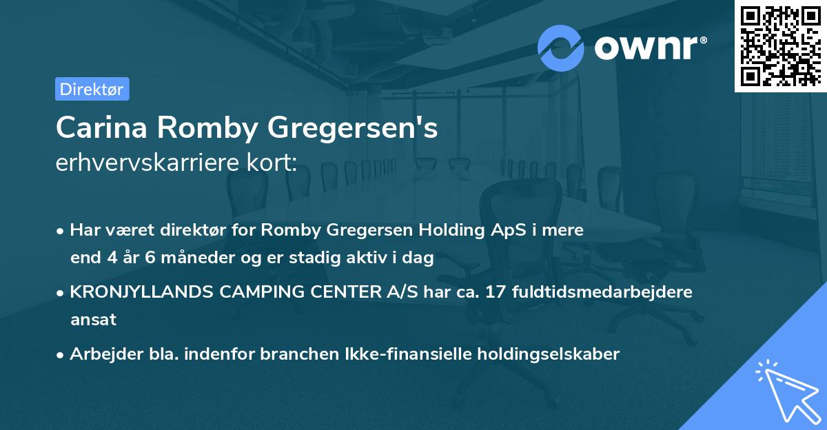 Carina Romby Gregersen's erhvervskarriere kort