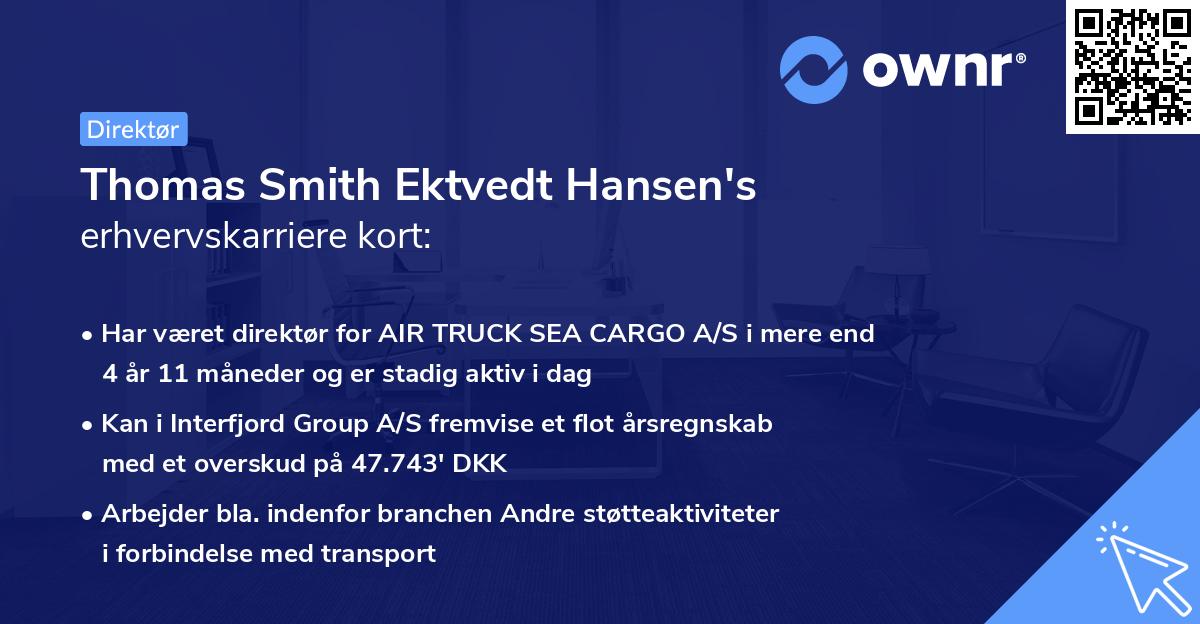 Thomas Smith Ektvedt Hansen's erhvervskarriere kort