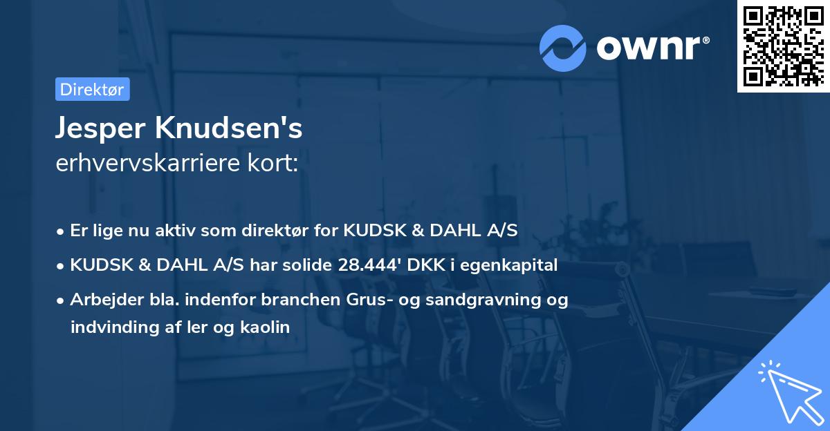 Jesper Knudsen's erhvervskarriere kort