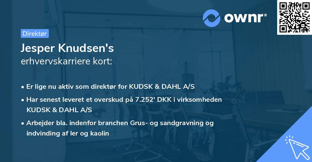 Jesper Knudsen's erhvervskarriere kort