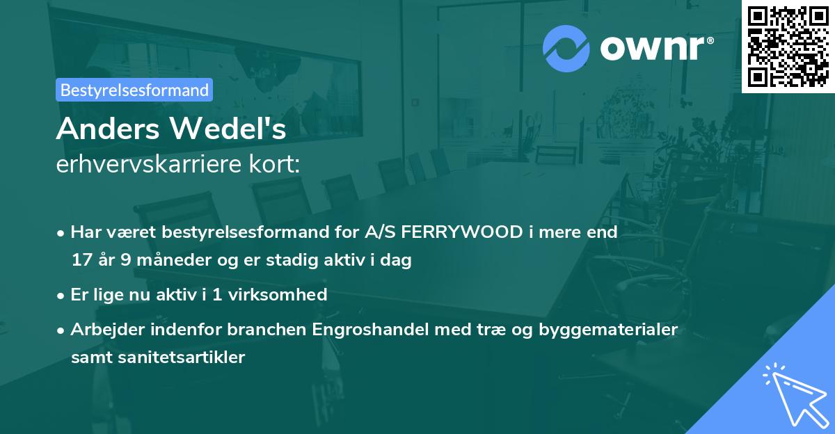 Anders Wedel's erhvervskarriere kort