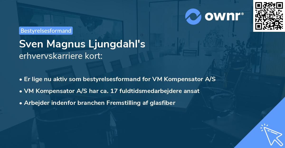 Sven Magnus Ljungdahl's erhvervskarriere kort