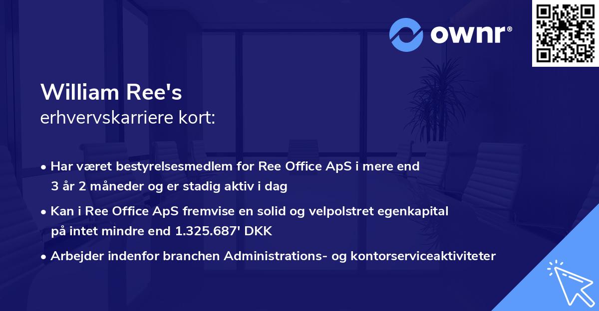 William Ree's erhvervskarriere kort