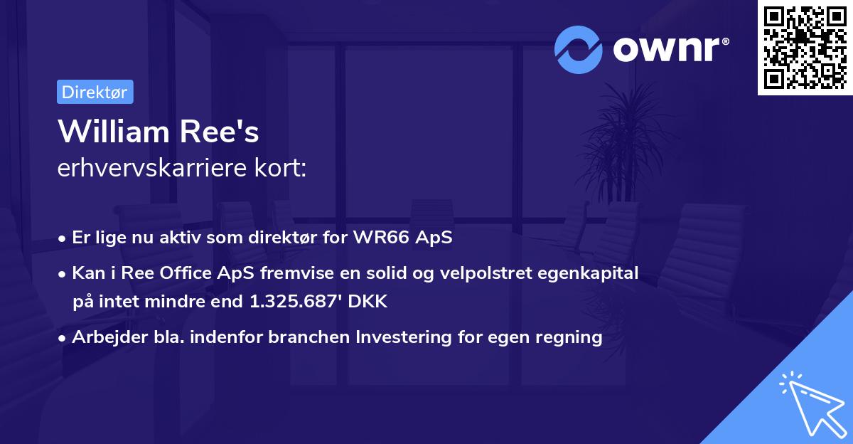 William Ree's erhvervskarriere kort