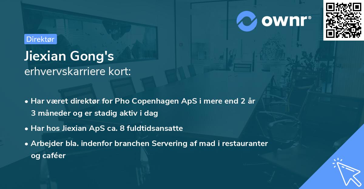 Jiexian Gong's erhvervskarriere kort