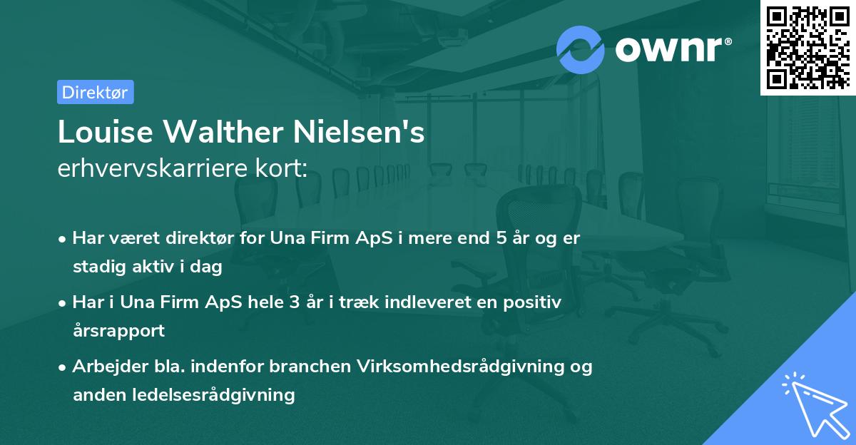 Louise Walther Nielsen's erhvervskarriere kort
