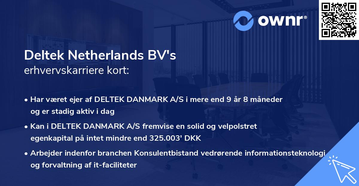 Deltek Netherlands BV's erhvervskarriere kort