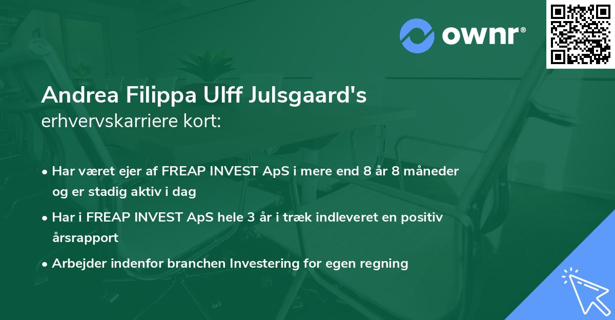 Andrea Filippa Ulff Julsgaard's erhvervskarriere kort