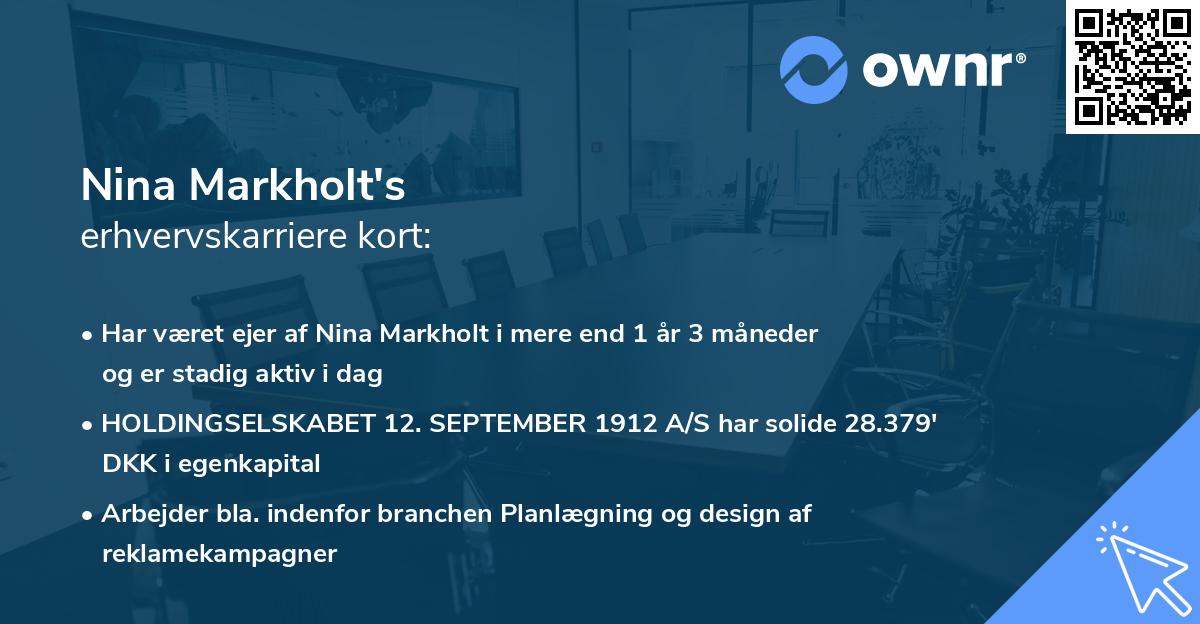 Nina Markholt's erhvervskarriere kort