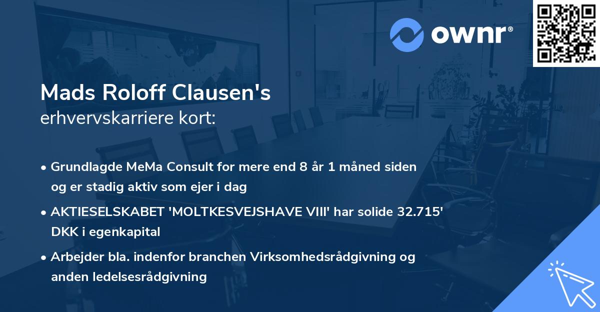 Mads Roloff Clausen's erhvervskarriere kort
