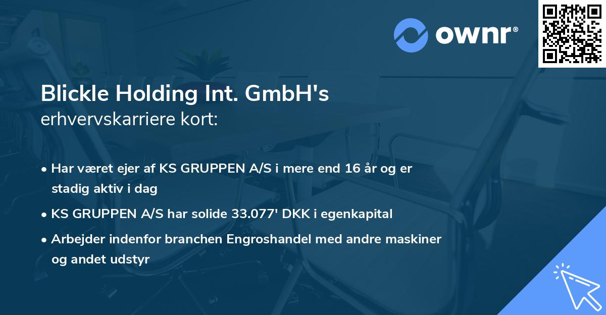 Blickle Holding Int. GmbH's erhvervskarriere kort