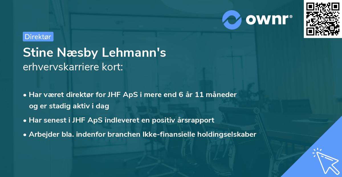 Stine Næsby Lehmann's erhvervskarriere kort