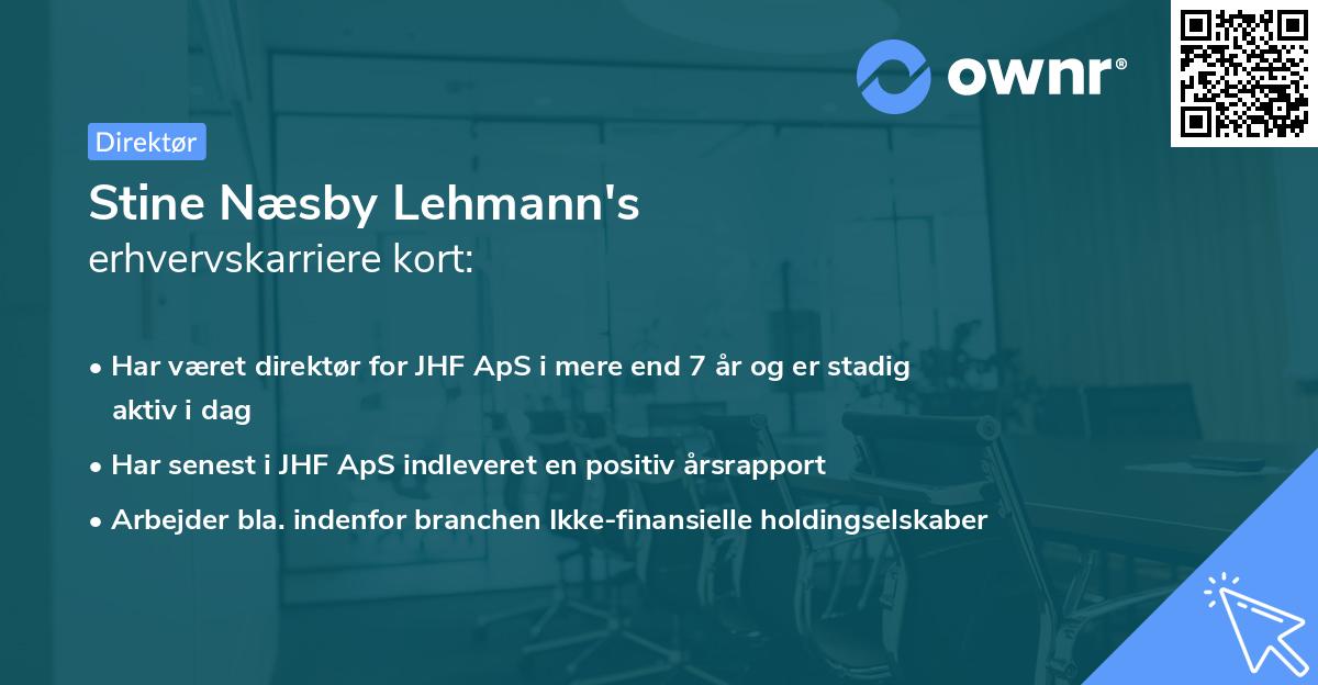 Stine Næsby Lehmann's erhvervskarriere kort