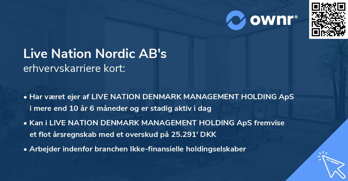Live Nation Nordic AB's erhvervskarriere kort