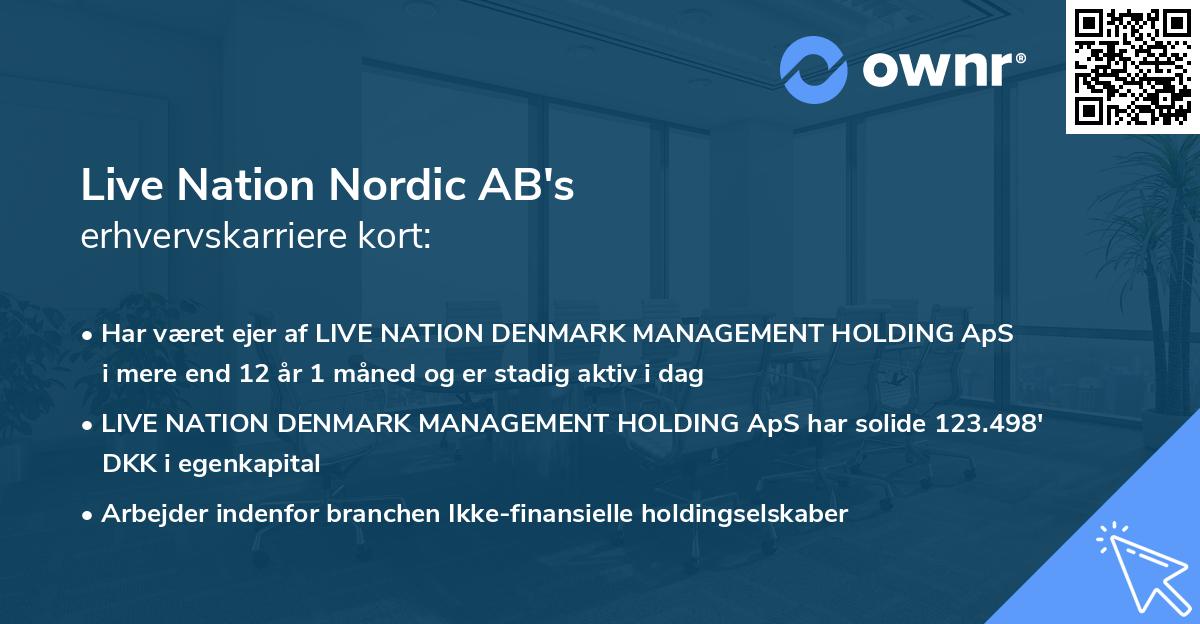 Live Nation Nordic AB's erhvervskarriere kort