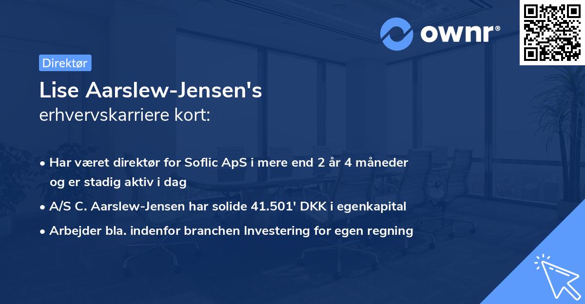 Lise Aarslew-Jensen's erhvervskarriere kort