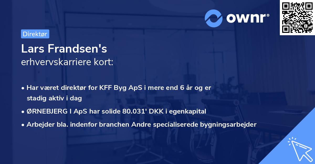 Lars Frandsen's erhvervskarriere kort