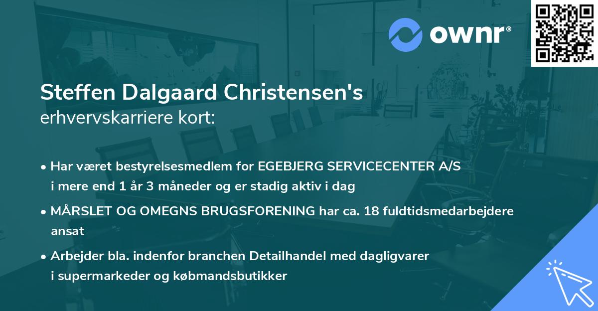 Steffen Dalgaard Christensen's erhvervskarriere kort