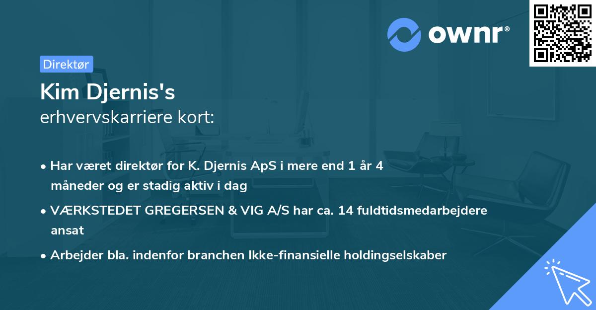Kim Djernis's erhvervskarriere kort