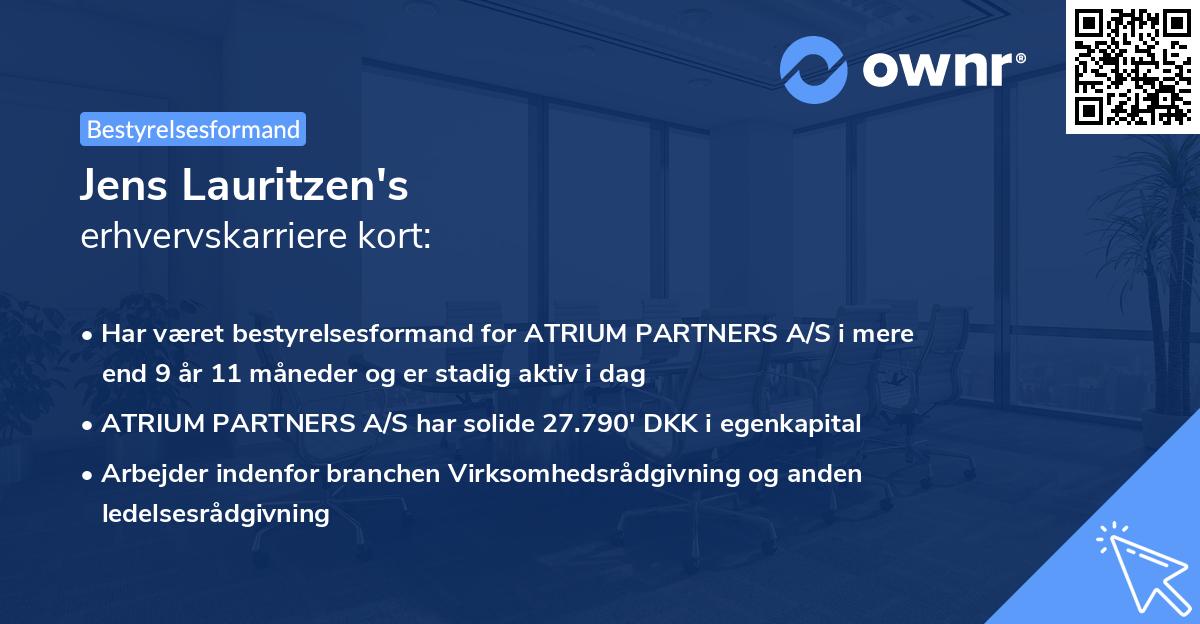 Jens Lauritzen's erhvervskarriere kort