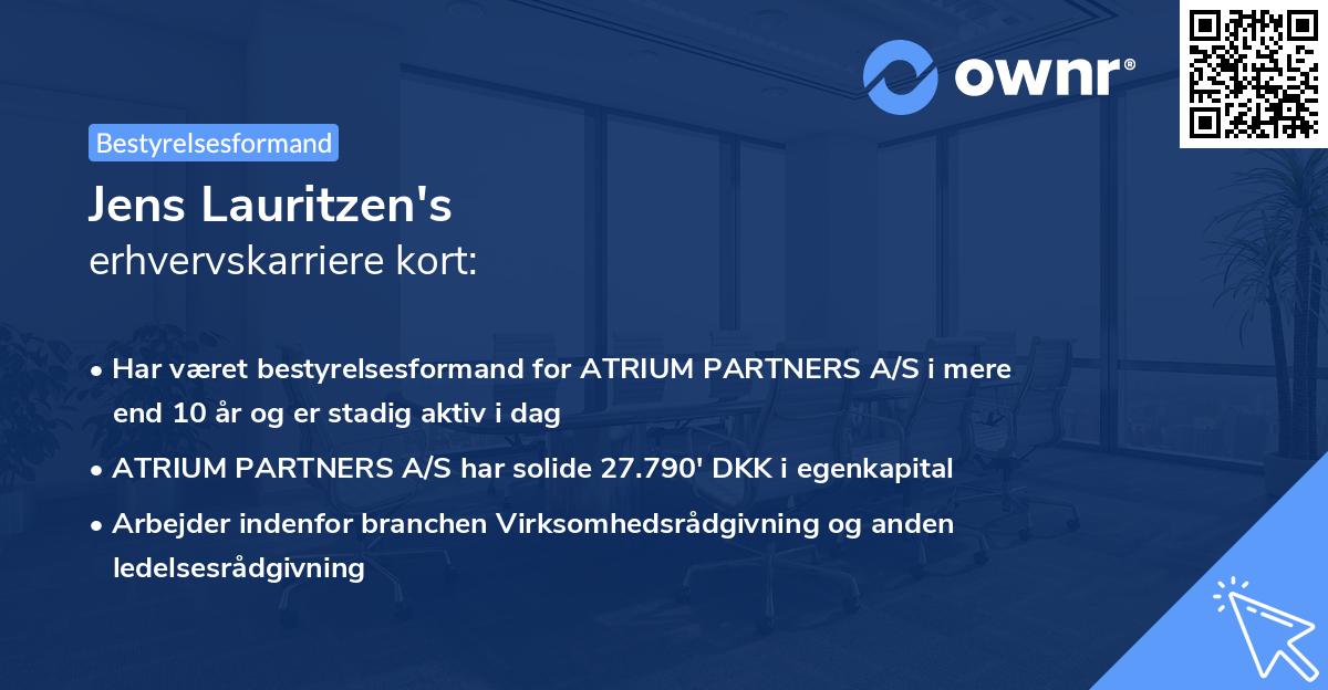 Jens Lauritzen's erhvervskarriere kort