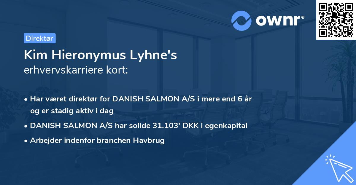 Kim Hieronymus Lyhne's erhvervskarriere kort