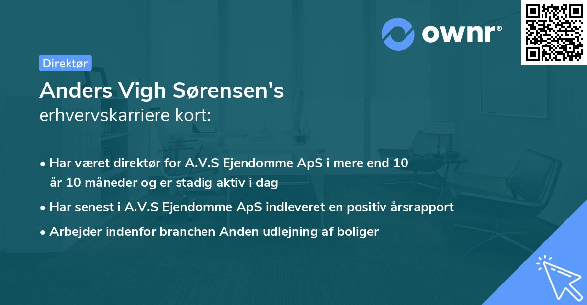 Anders Vigh Sørensen's erhvervskarriere kort