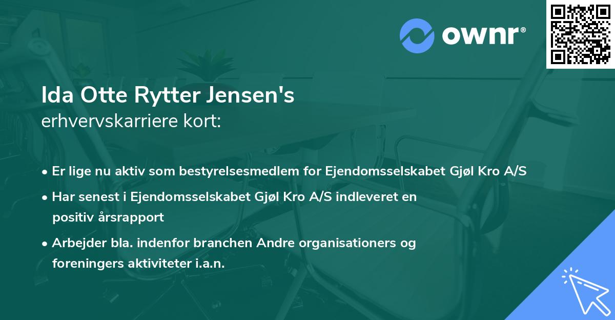 Ida Otte Rytter Jensen's erhvervskarriere kort