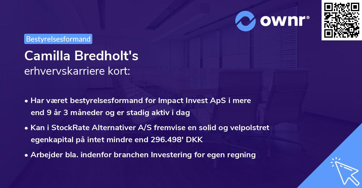 Camilla Bredholt's erhvervskarriere kort
