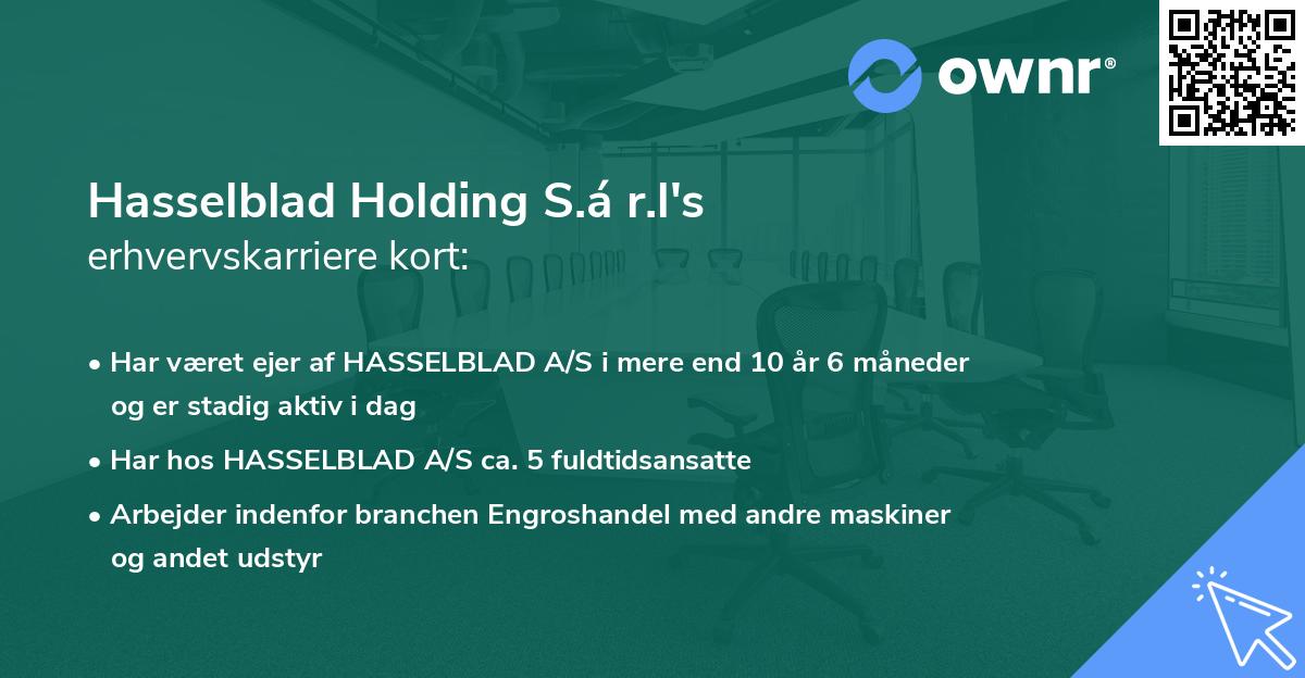 Hasselblad Holding S.á r.l's erhvervskarriere kort