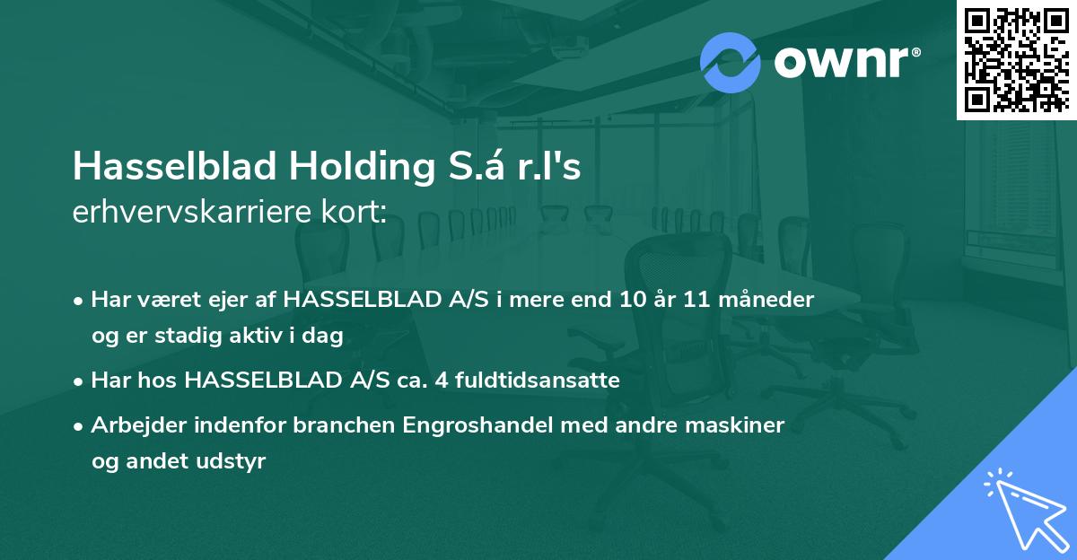 Hasselblad Holding S.á r.l's erhvervskarriere kort