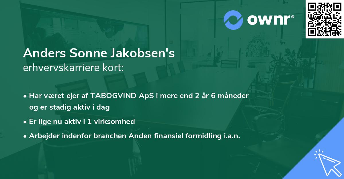 Anders Sonne Jakobsen's erhvervskarriere kort
