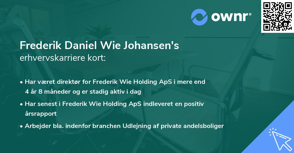 Frederik Daniel Wie Johansen's erhvervskarriere kort