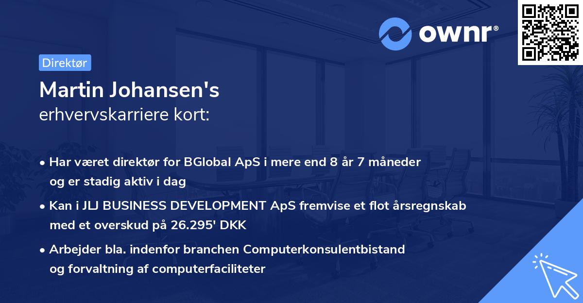 Martin Johansen's erhvervskarriere kort