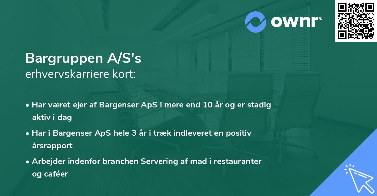 Bargruppen A/S's erhvervskarriere kort