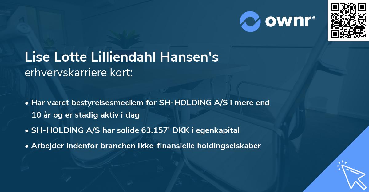 Lise Lotte Lilliendahl Hansen's erhvervskarriere kort