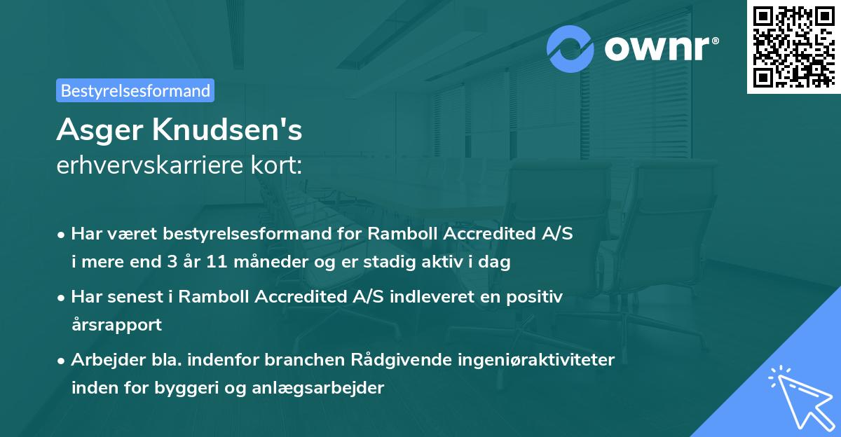 Asger Knudsen's erhvervskarriere kort