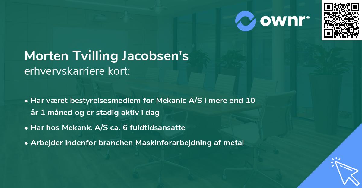 Morten Tvilling Jacobsen's erhvervskarriere kort