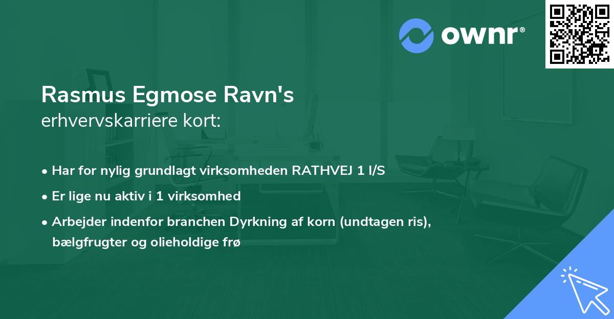 Rasmus Egmose Ravn's erhvervskarriere kort