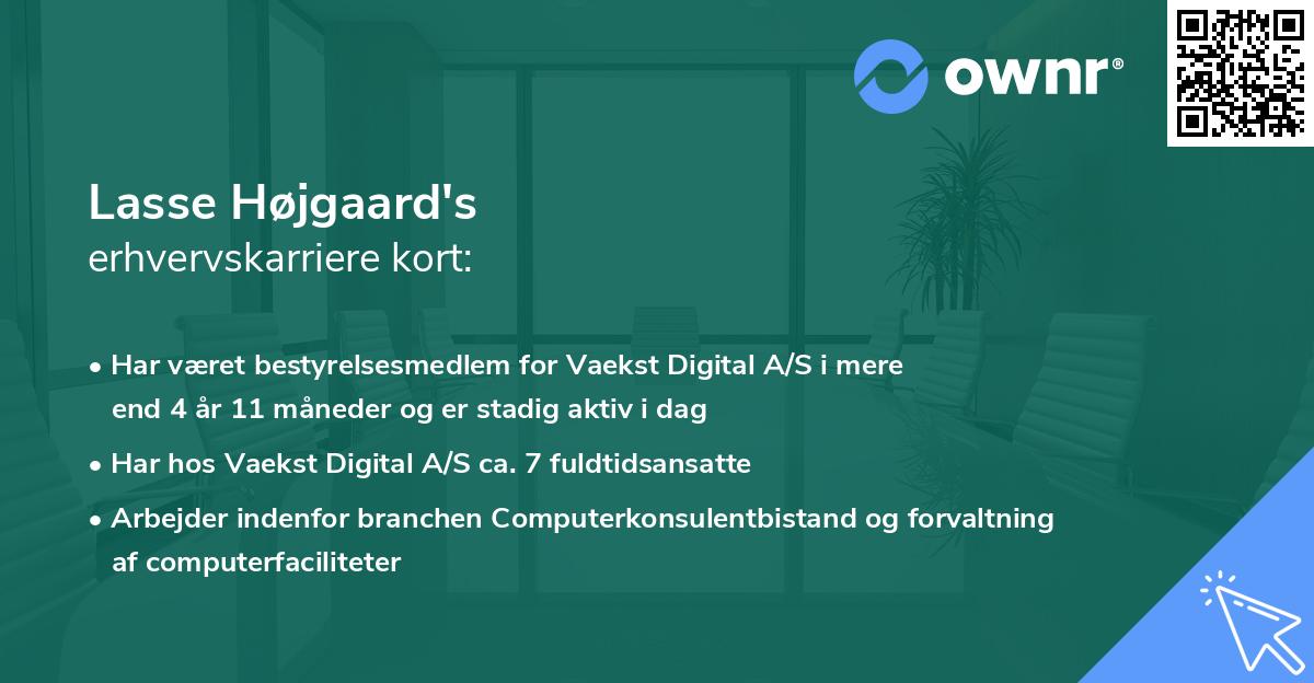 Lasse Højgaard's erhvervskarriere kort