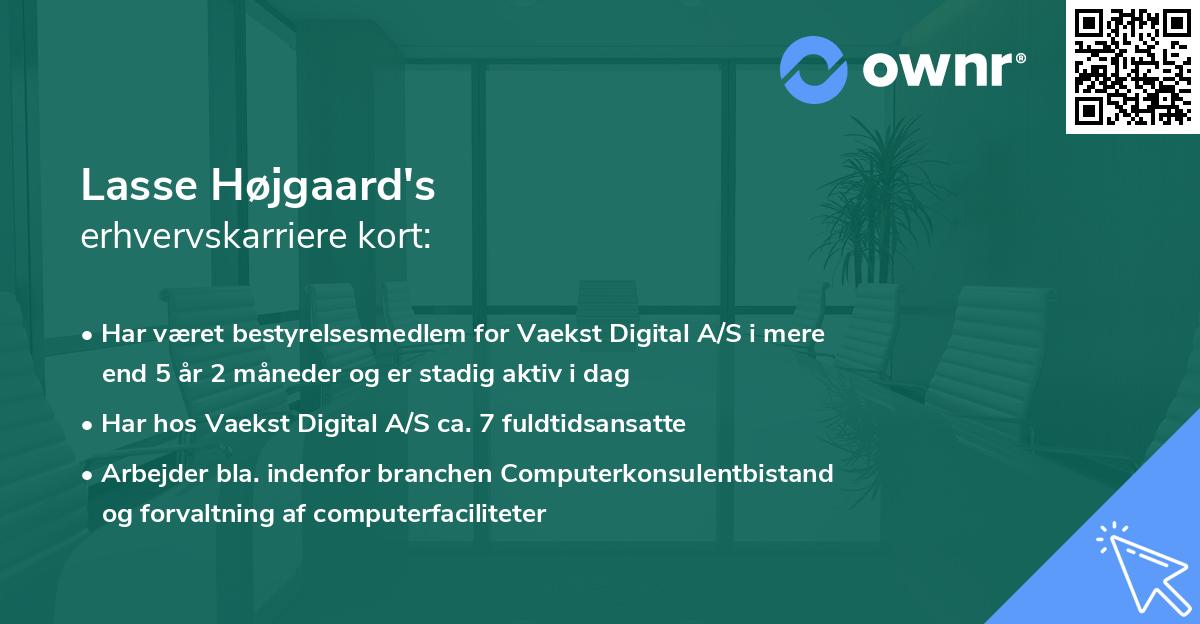 Lasse Højgaard's erhvervskarriere kort