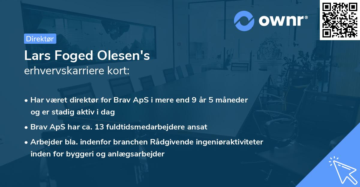 Lars Foged Olesen's erhvervskarriere kort