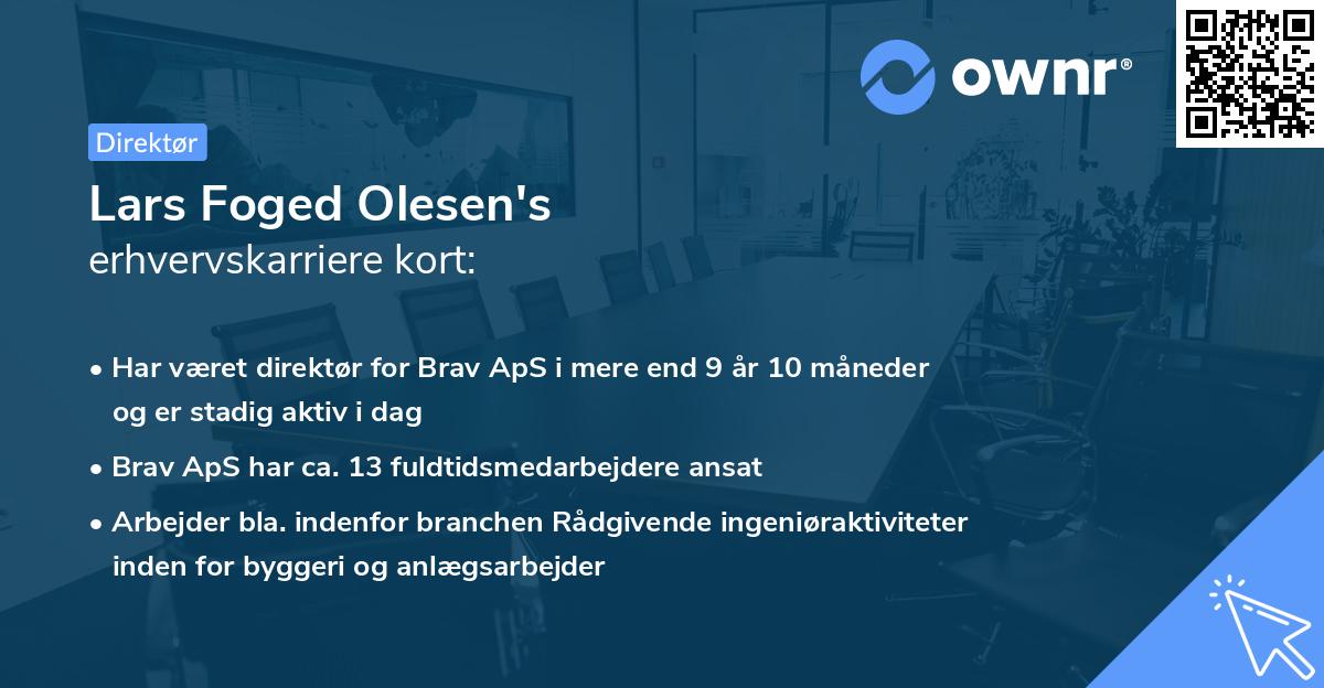 Lars Foged Olesen's erhvervskarriere kort