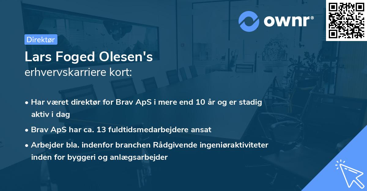 Lars Foged Olesen's erhvervskarriere kort
