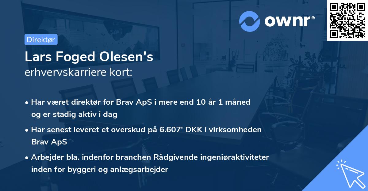 Lars Foged Olesen's erhvervskarriere kort